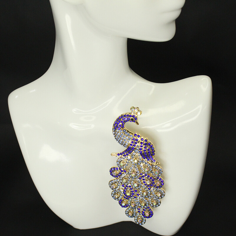 Women’s Luxurious Peacock Brooch Rhinestone Animal Brooch Accessories