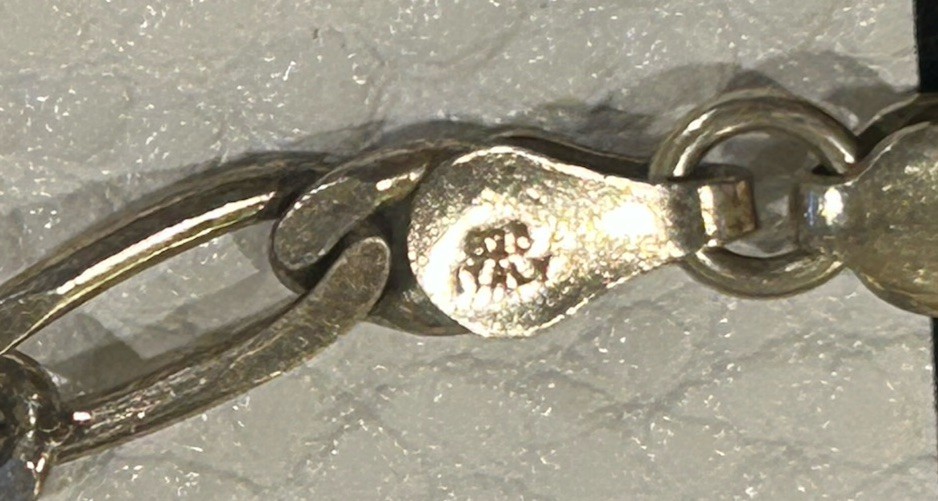 Vintage Sterling Silver Italy 925 Figaro Chain Bracelet HCT ISC PR ~ 7”