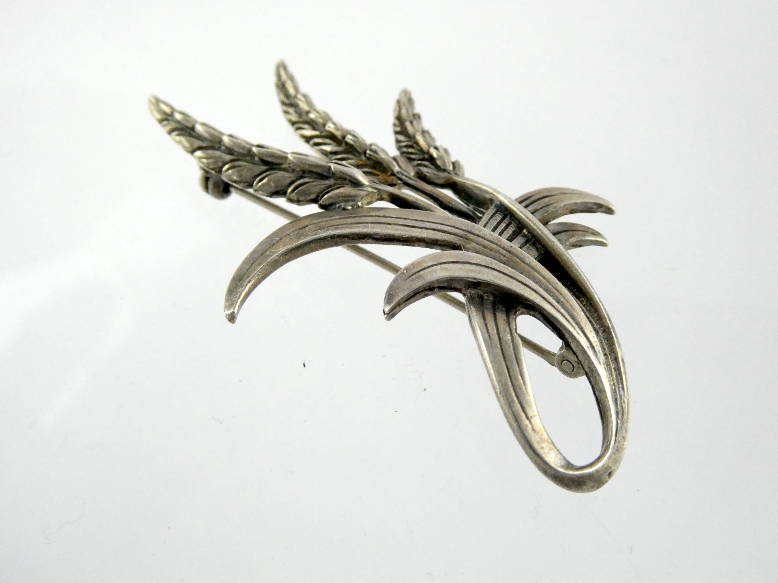 Vintage Danecraft Sterling Silver Wheat Stalks Brooch Pin 925 13.9g 2 3/8 Inches