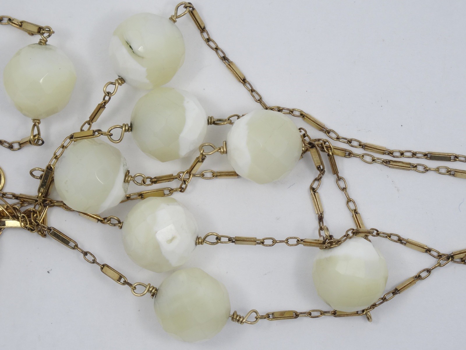 VTG Signed GARA DANIELLE MADE with NATURAL FACETED BEADS GEMSTONE LONG NECKLACE