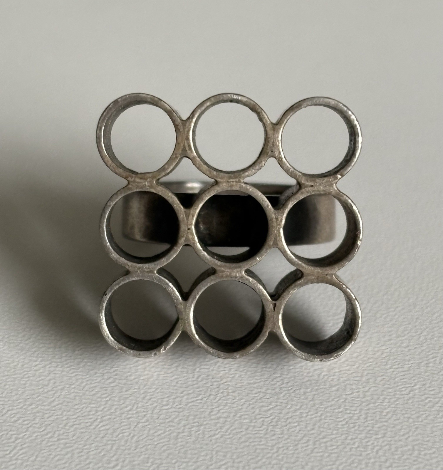 Vintage Kaunis Koru Finland Sterling Silver Modernist Brutalist 925 Ring RARE