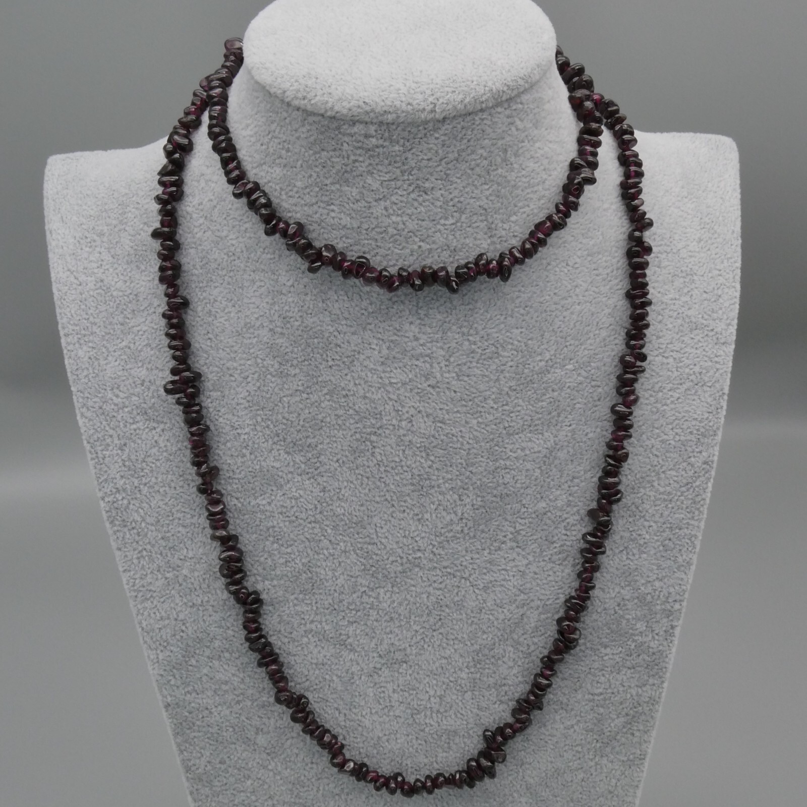 Vintage Purple Garnet Beaded 35″ Necklace Natural Pyrope Almandine Nugget 64g