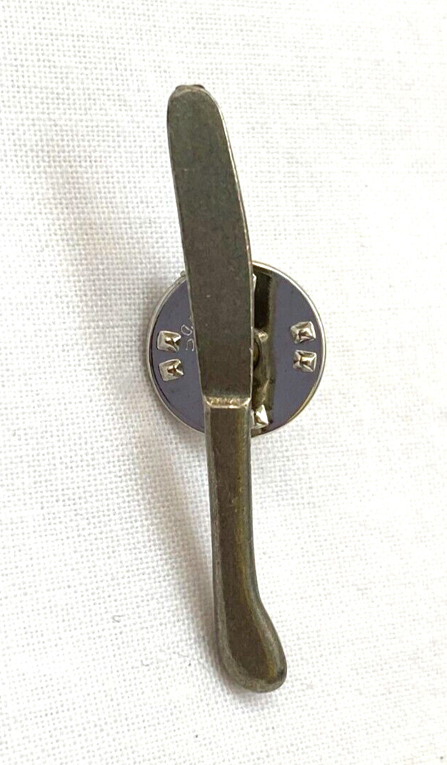 Vintage Jim Clift Pewter Knife Hat Lapel Pin Tie Tack Chef Cook 1.5″ Signed