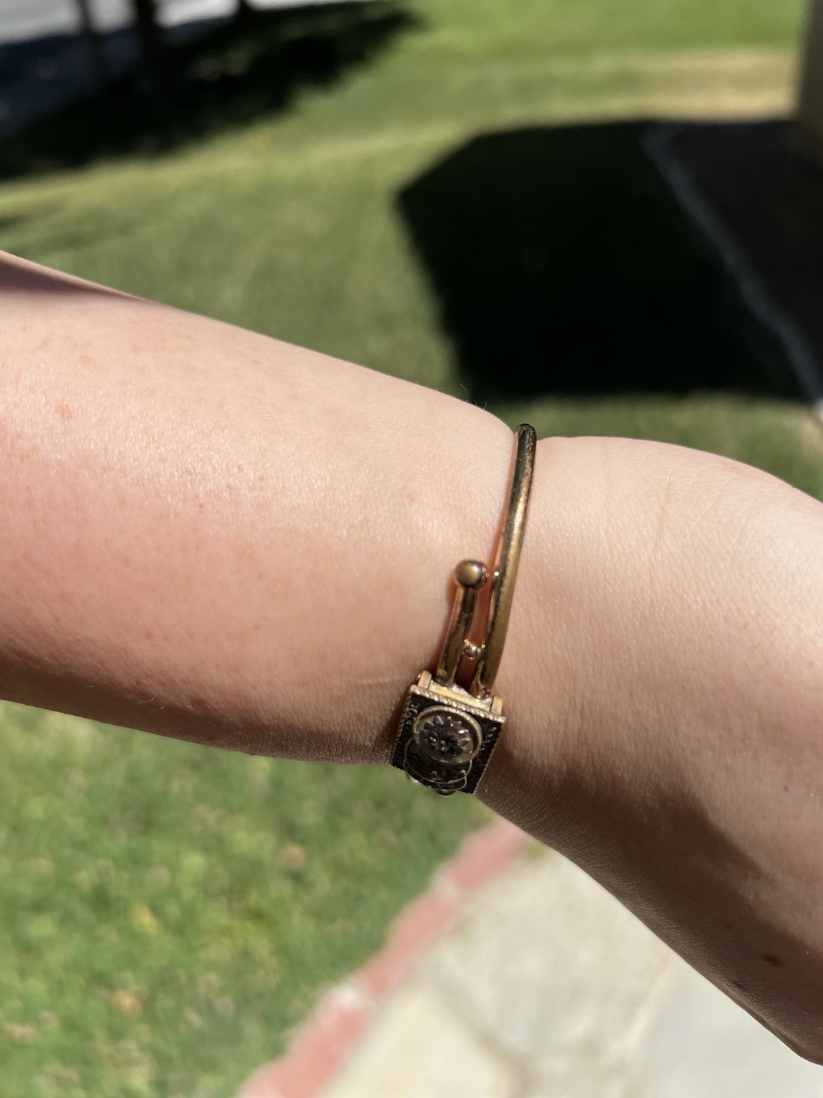 Antique Victorian bypass bracelet gold filled with solid 14k gold clasp