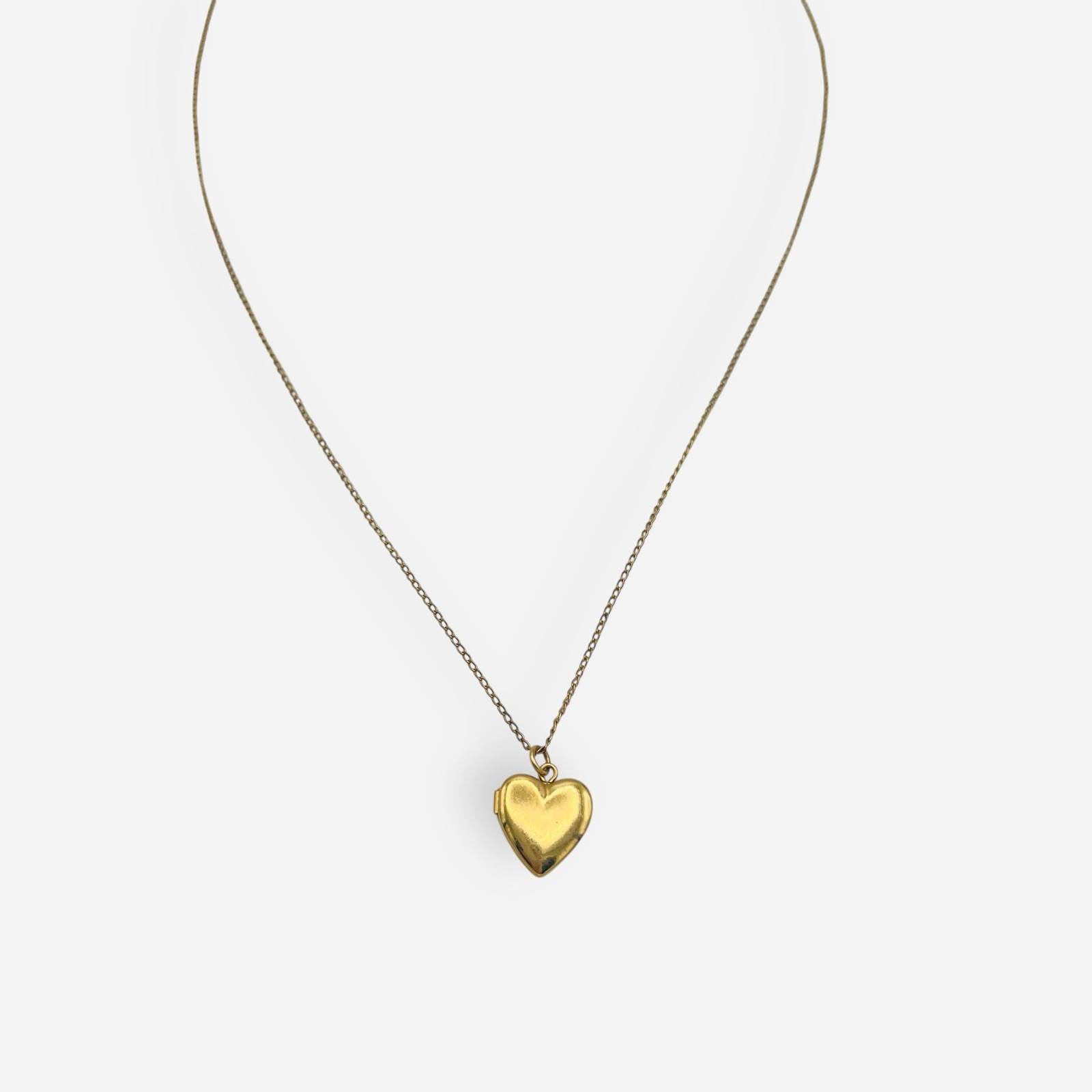 Vintage BAB Heart Locket Pendant Necklace 1/20 14Kt GF Chain Gold Filled Photo