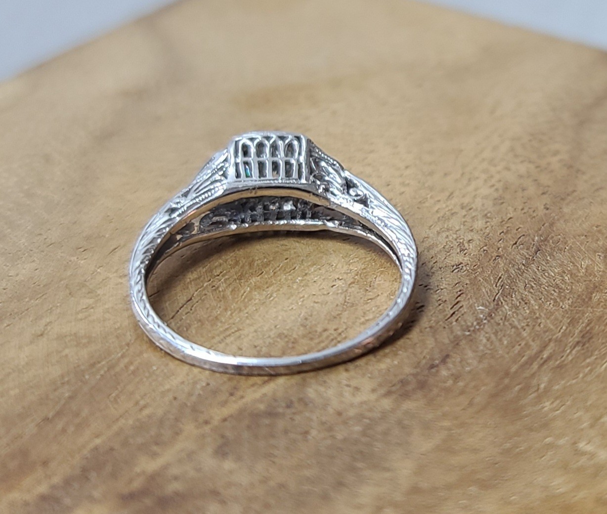 Platinum Vintage Filigree Engagement Ring 0.32ct Natural Round Diamond