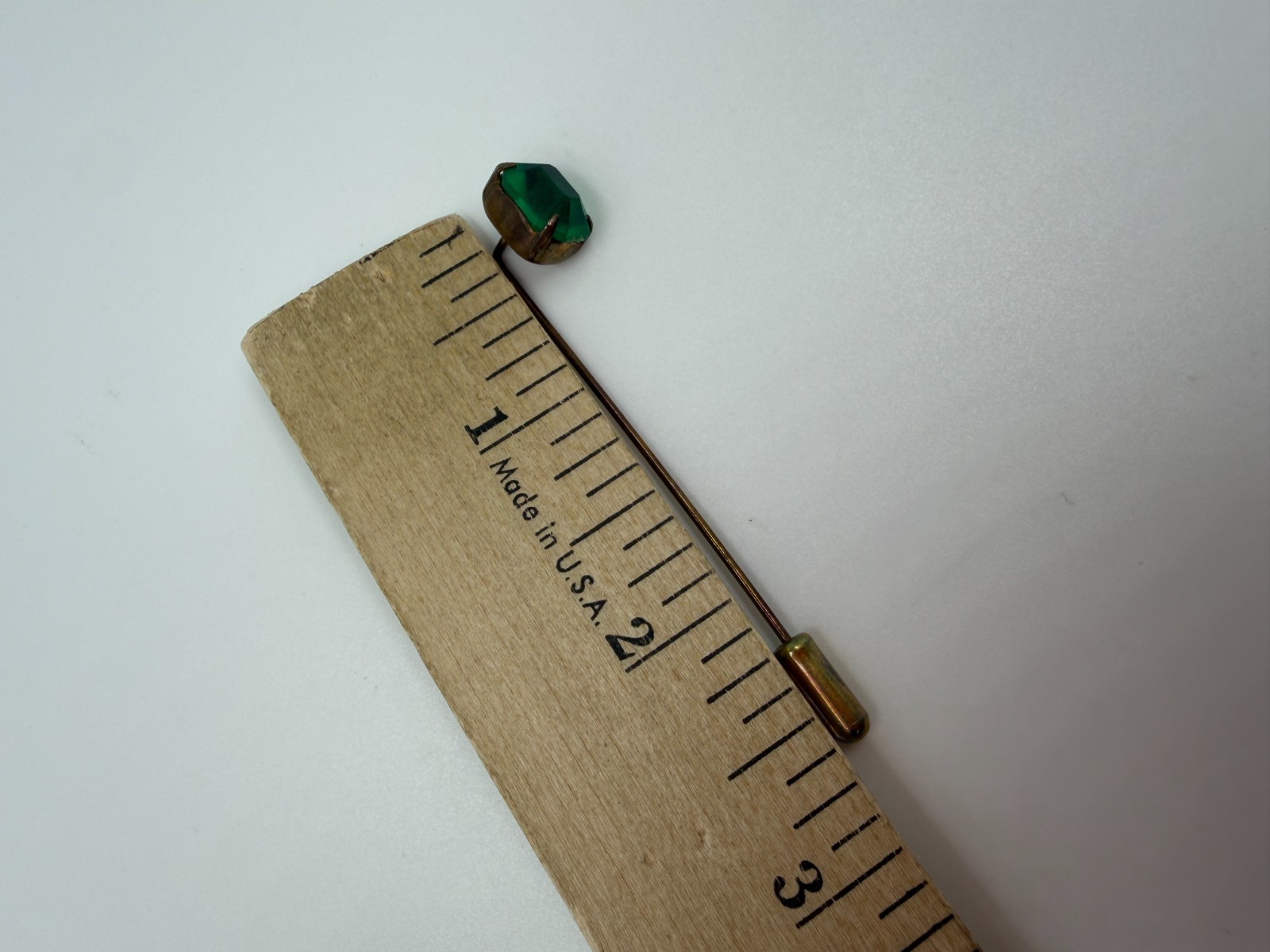 Vintage Brooch Stick Pin Signed Rogoff Green Vivid Bright Unisex