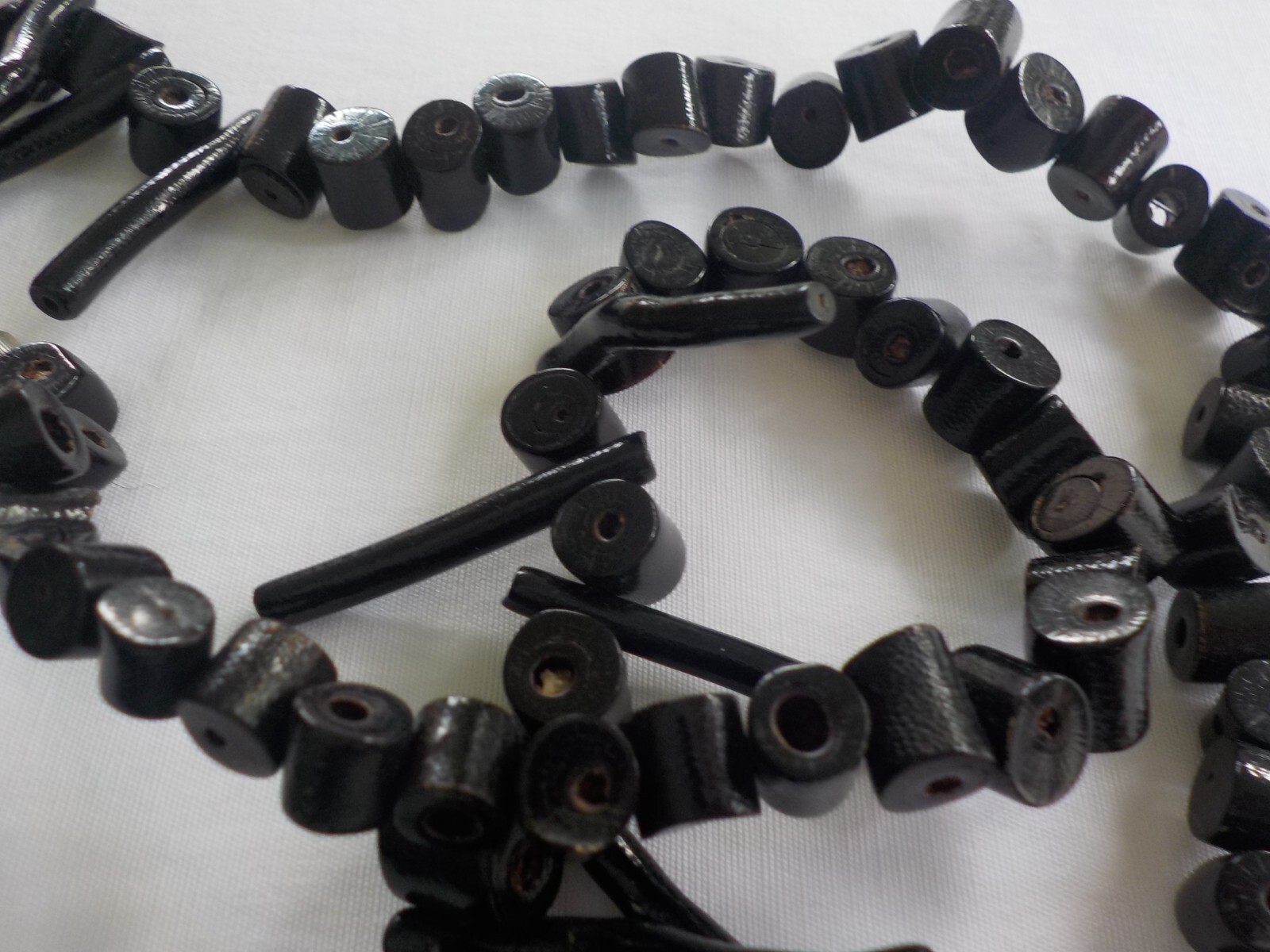 Vintage Black Coral Necklace Barrel Clasp Branch 23″ Long Weighs 44 Grams