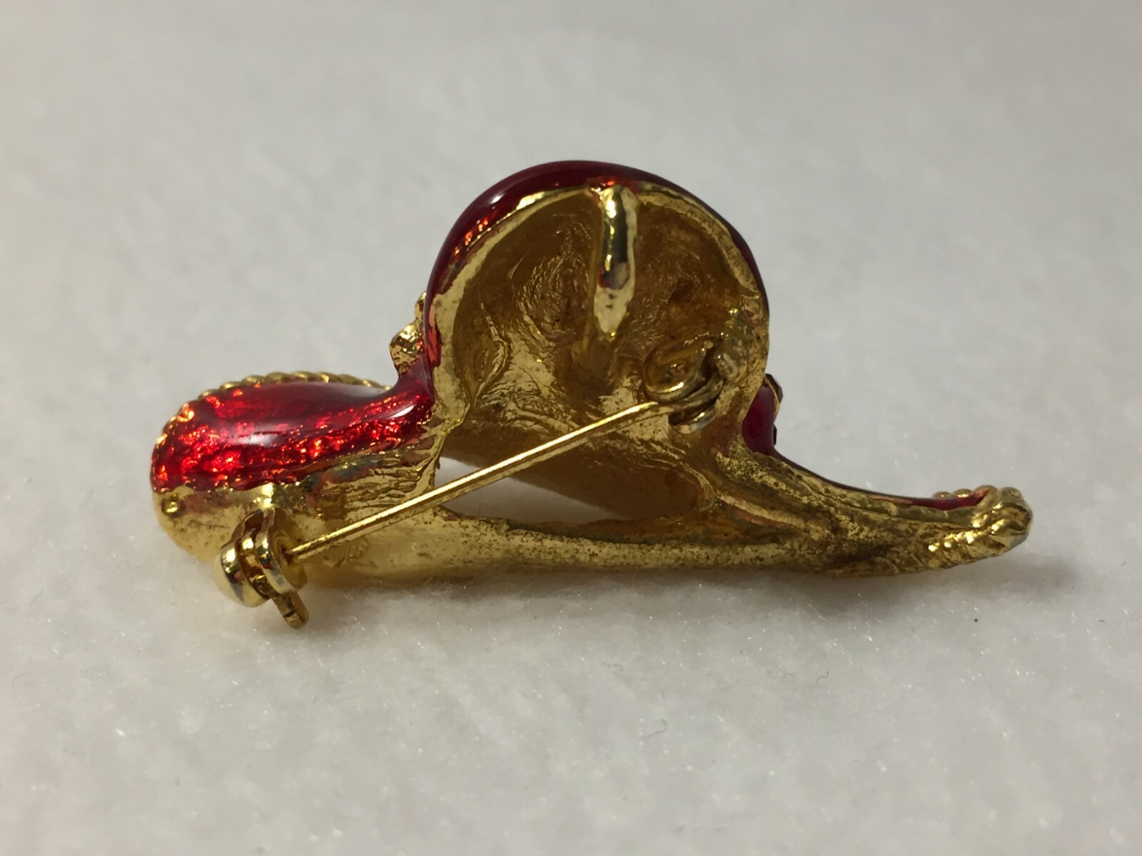 Red Hat Society Women’s Brooch Pin Button Red, Purple with Gold Tone Metal