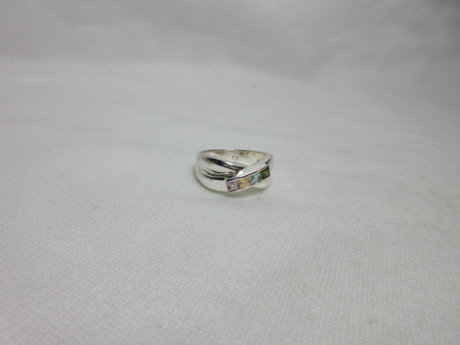 VINTAGE CW STERLING SILVER MULTI GEMSTONE RING #14