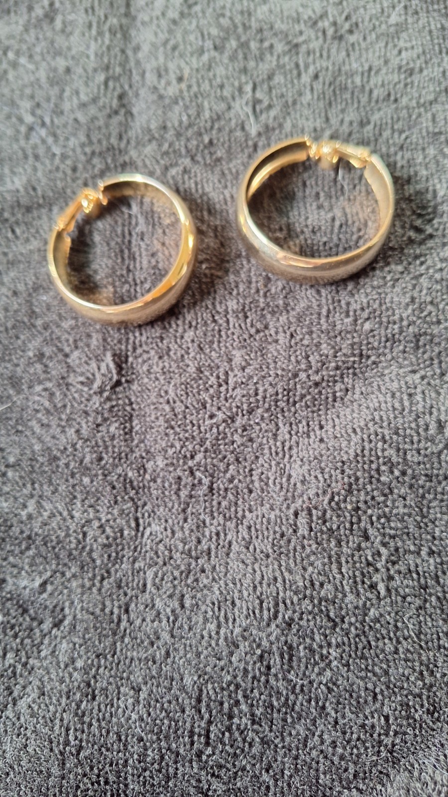 Vintage Hinge Clip on Gold Plate Metal – Wide Hoop Earrings