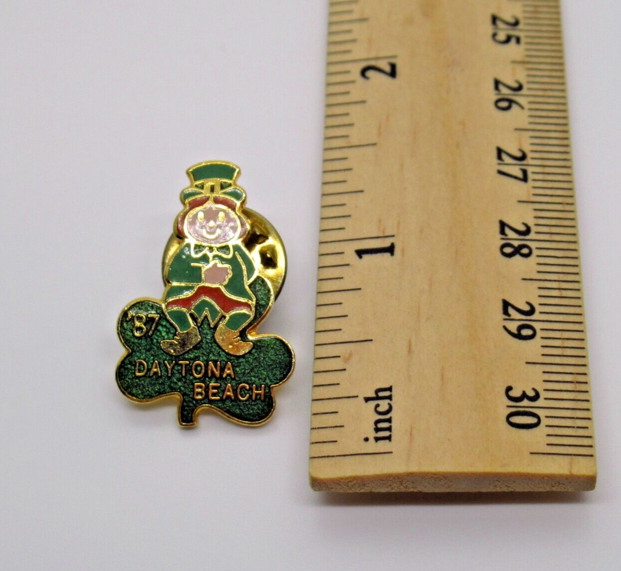 Vintage 1987 Daytona Beach Leprechaun Pin St. Patrick’s Day Shamrock Luck