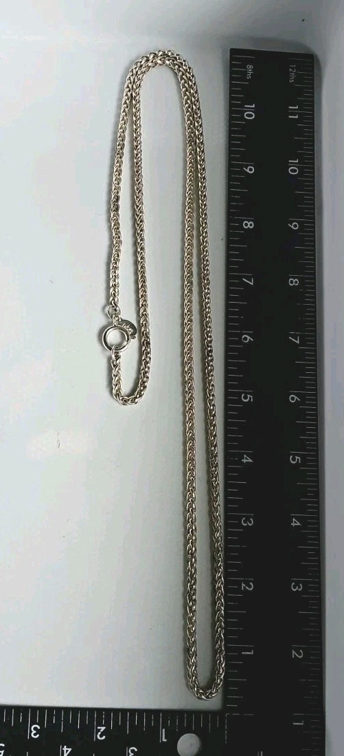 Joan Rivers Vintage Shiny Silver Tone 36″ Long Wheat Chain Classic 90s Necklace