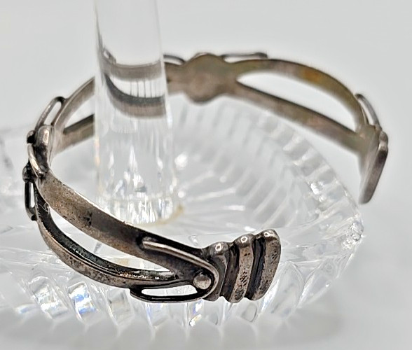 Vintage Taxco 980 Fine Silver Cuff 1940s Mexico Split Band 24.15g Modernist