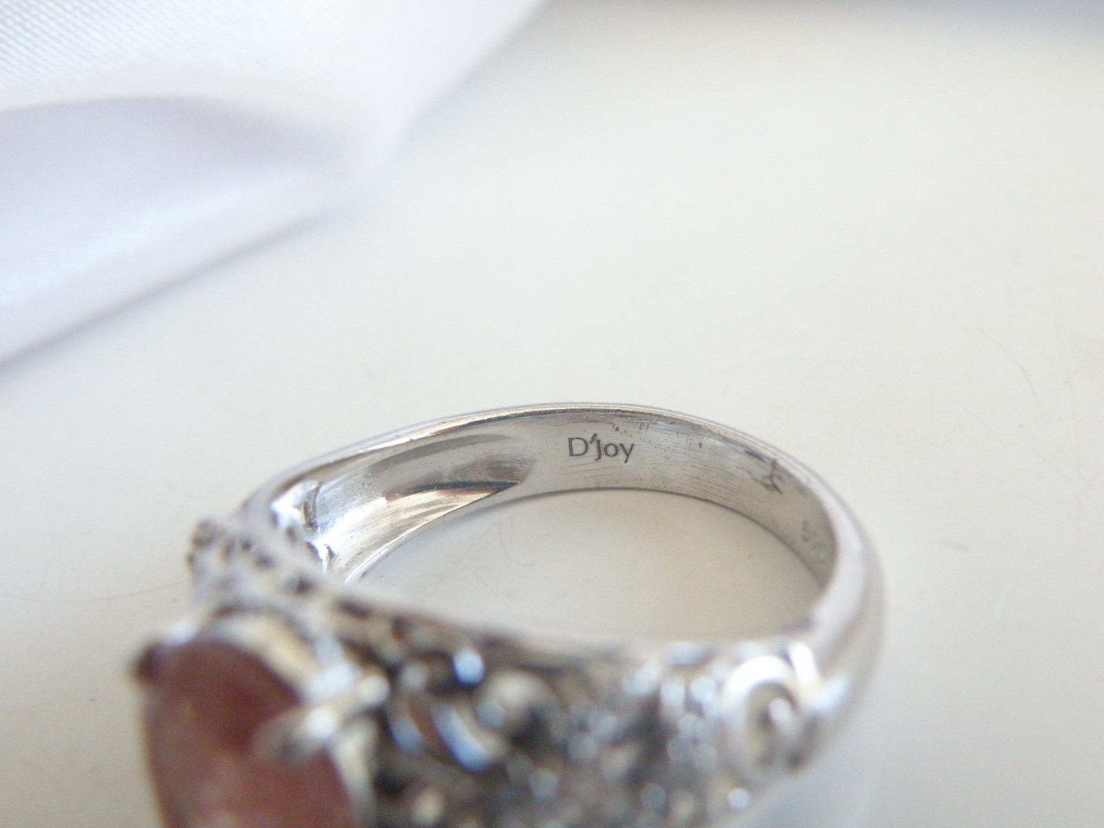 DJoy Sterling Silver 925 Pink Tanzanian Natronite Ring Size 7