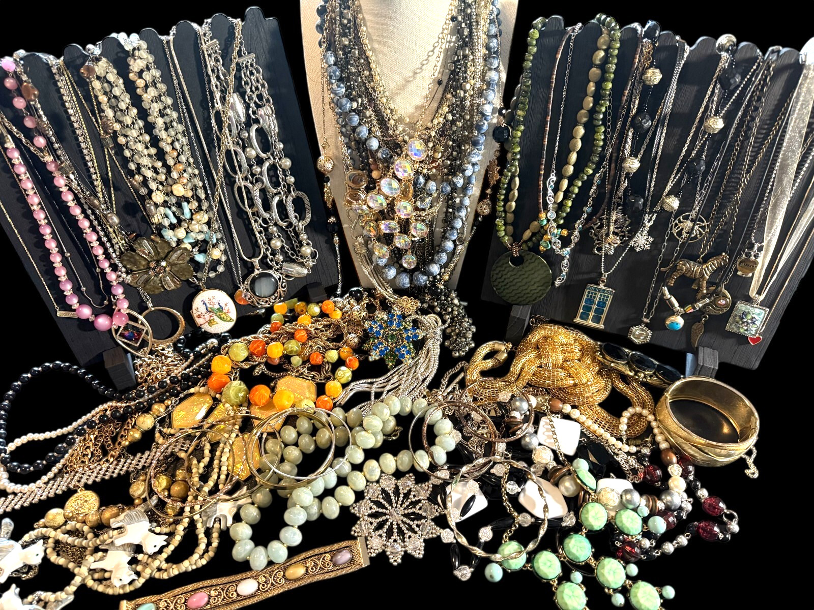 1 -2 LB LOT Of Used Costume Jewelry Vintage to Modern Wearable 15-20 Pieces