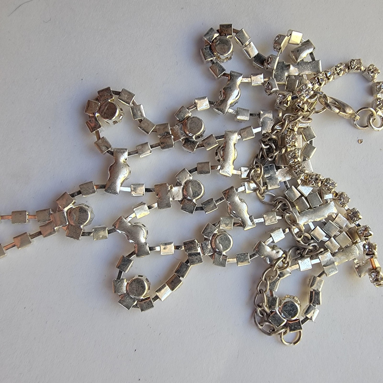 Silver Rhinestone Chain Bracelet Ring Hand Harness Bridal Lobster Clasp Jewelry