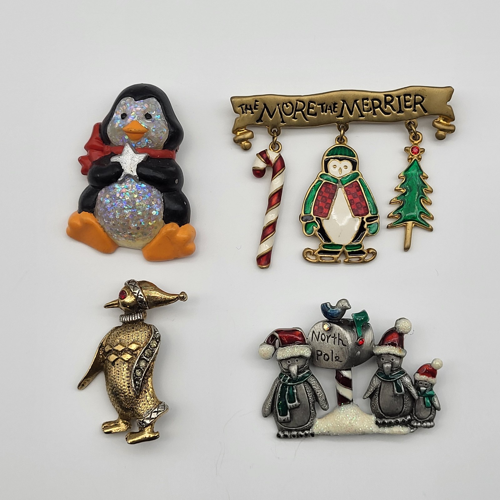 Vintage Penguin Jewelry Lot ART Arthur Pepper KC Christmas Jewelry Collection