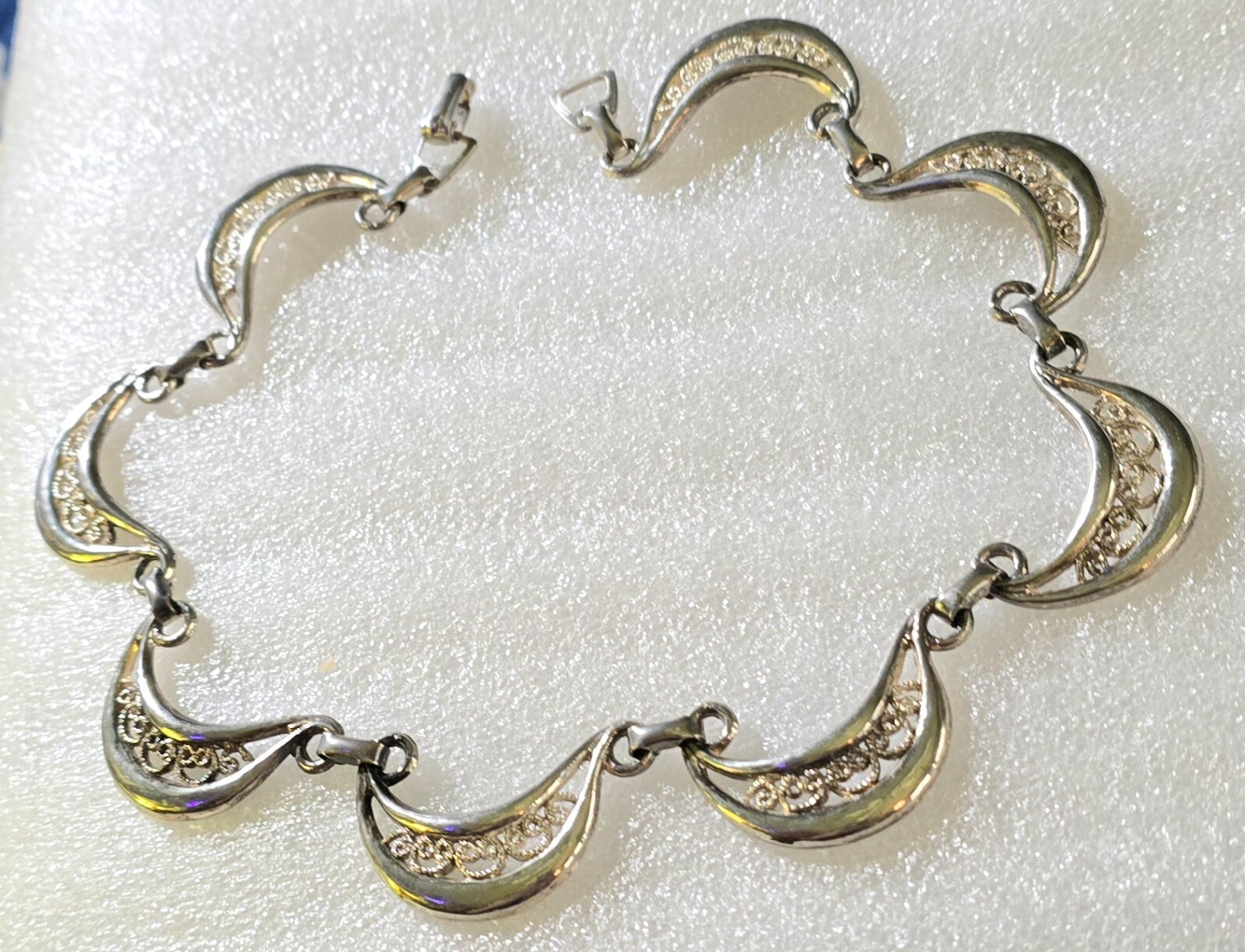 Vintage Etruscan Victorian Revival Curves Openwork Collar Link Necklace