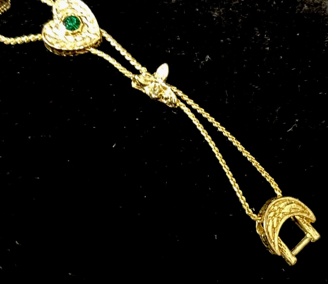 Bracelet slide charm Goldtone 6.5 Vintage