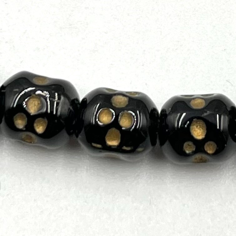 Vintage Retro Black Skull Bead Necklace Goth Grunge Emo Jewelry Barrel Clasp