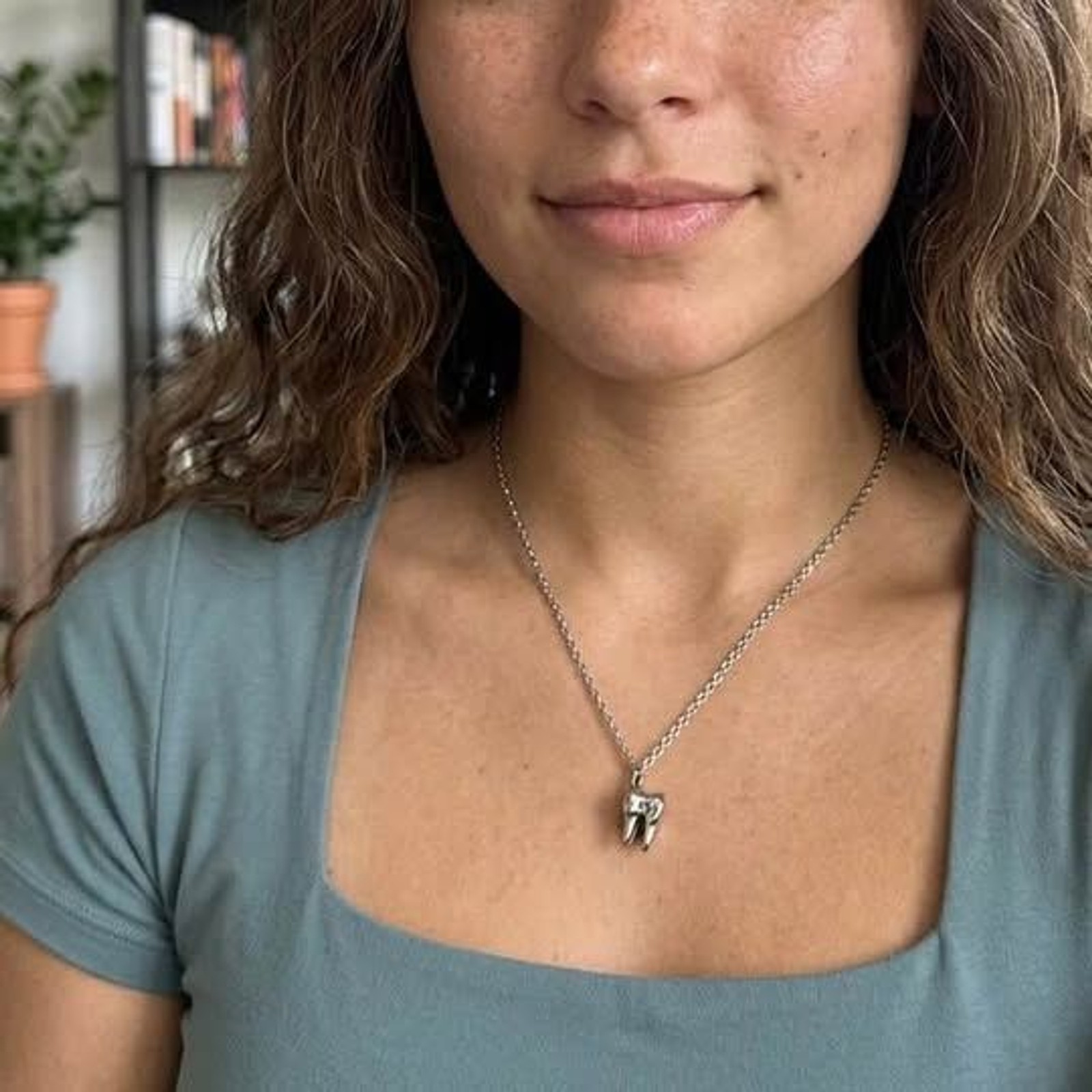 Vintage Wisdom Tooth Pendant Necklace | Stainless Steel Chain