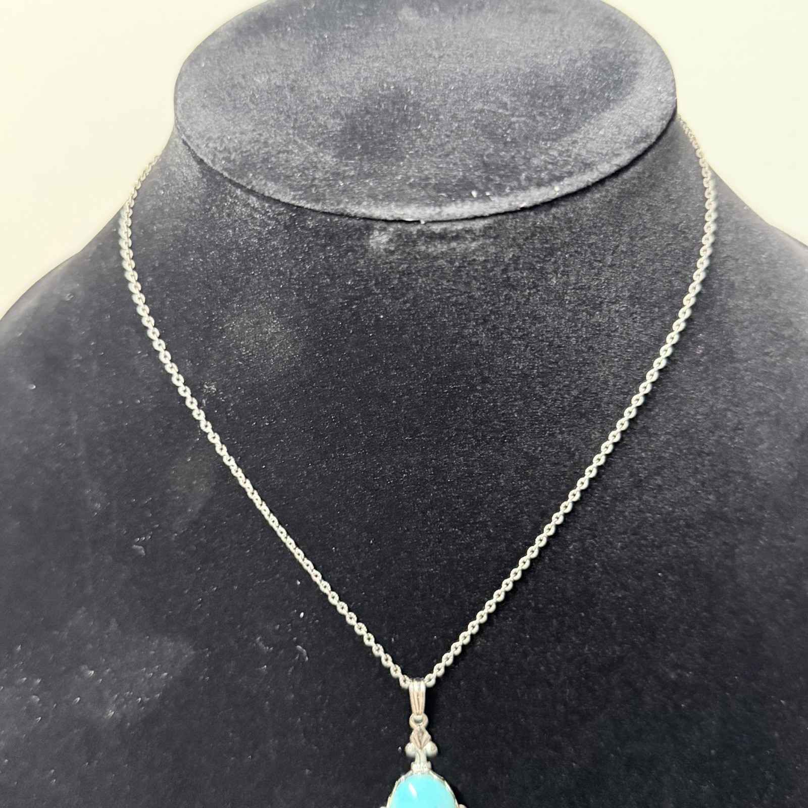 Turquoise Style Pendant Necklace Minimalist Boho Southwestern Coastal Cowgirl