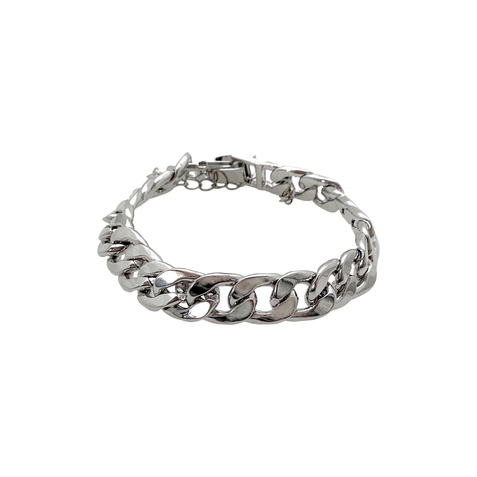 Cuban Miami Chain Bracelet S/M Silver Plated Business Casual Party Going Out