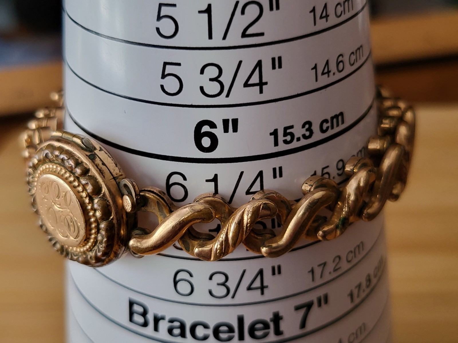 Antique DFB Co Sweetheart Round Locket Expansion Bracelet Pre-Carmen Gold Filled
