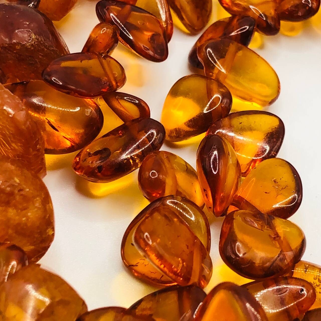 Vintage Soviet Amber Beads Necklace 76 gram
