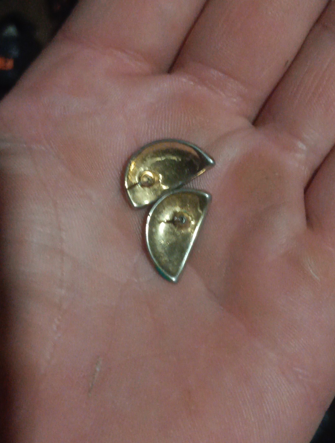 Vintage 1950s-1960s Enamel Gold Toned Earrings