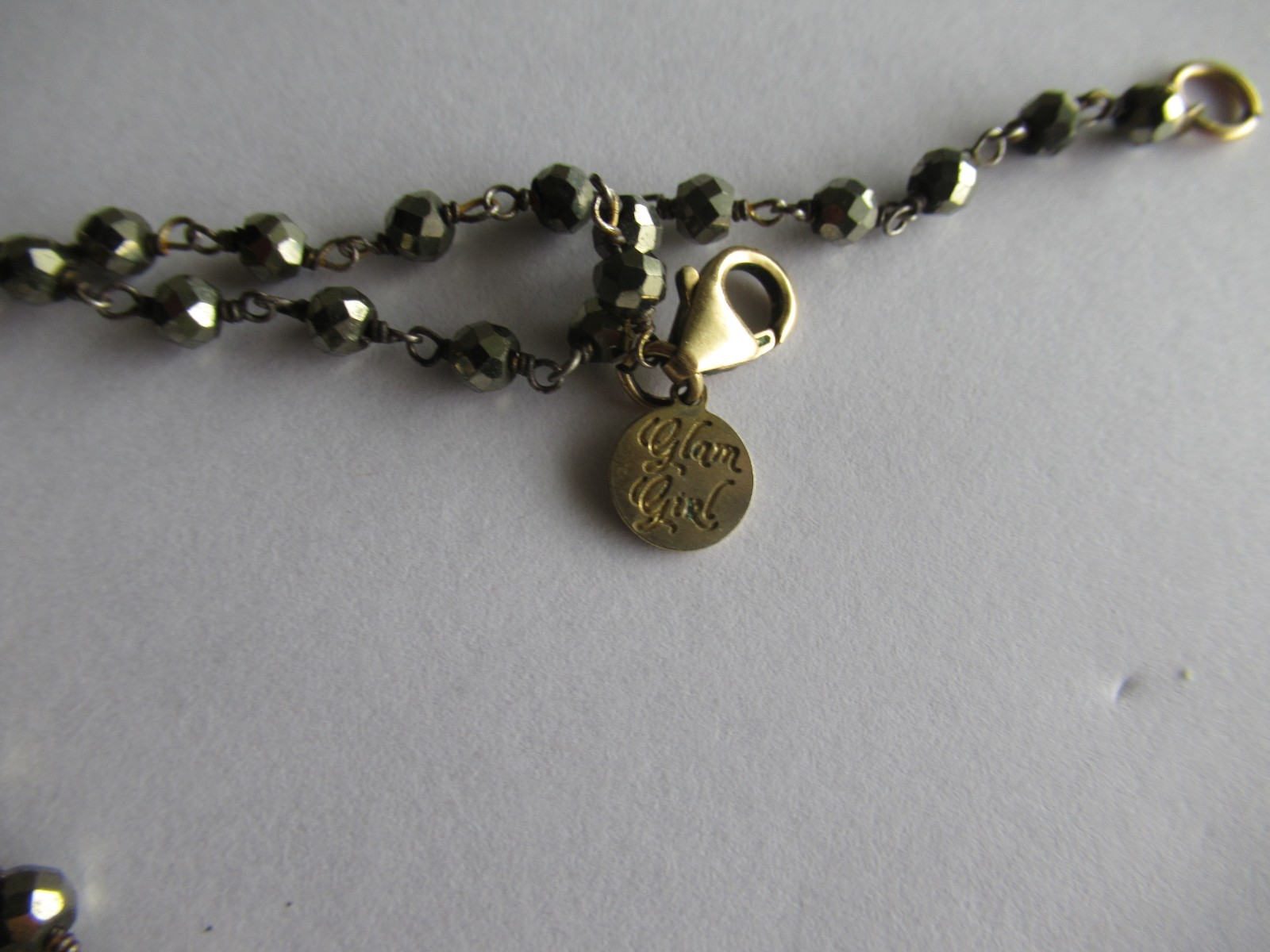 Vintage Glam Girl Gold Filled Geode hematite Necklace