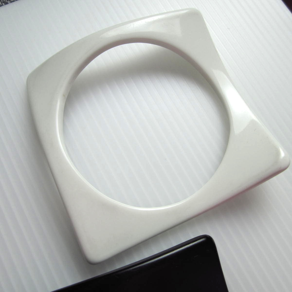 Vintage Lucite Bangle Bracelets Set of 6 Jewel Tone 1960s Mod Square Retro