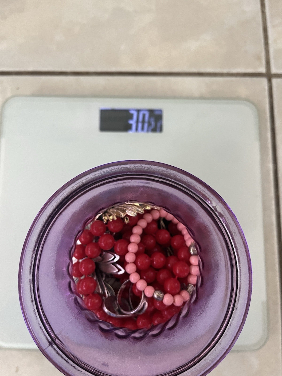 PURPLE Mystery Jewelry Jar- Vintage & Modern Jewelry- Trifari Lisner Avon- 3 Lbs