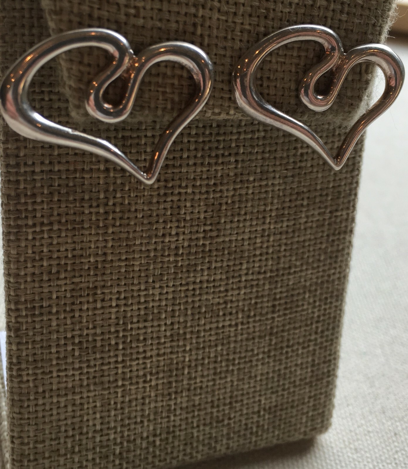 Heart Swirl Ribbon Earrings Sterling Steampunk Retro Modern Abstract OOAK 1″