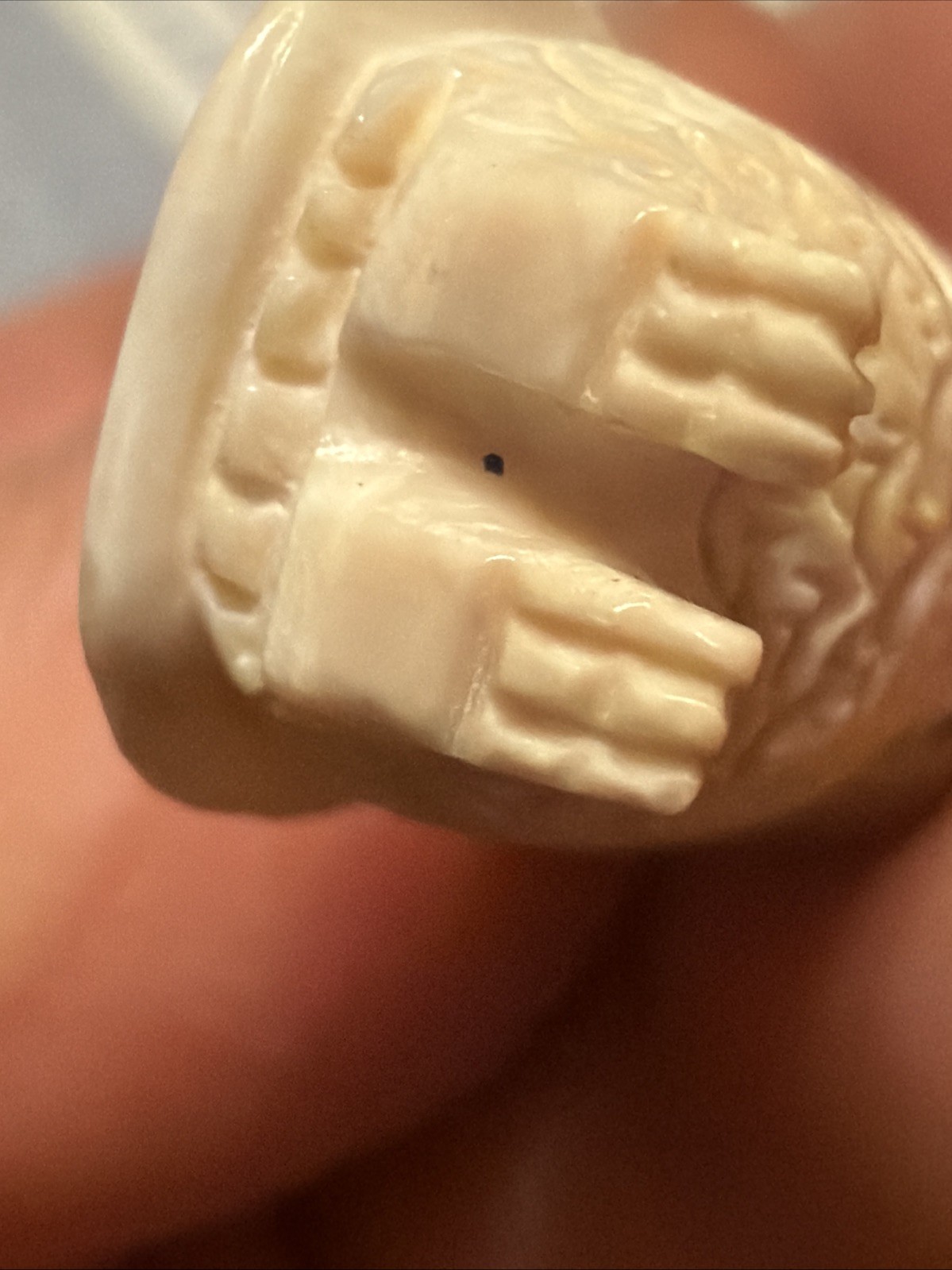 Vintage Hand Detailed Carved White Owl Pendant Charm Wise Owl Masterful Artisan