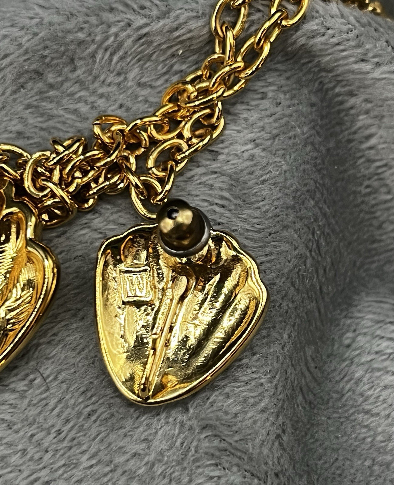 Egyptian style Carved scarab & Gold Tone Shell Interchangeable Necklace Set 12pc