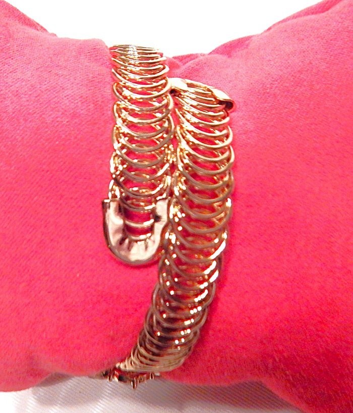 Retro Vintage Dragon Fire Mystic Rhinestone Bypass Cuff Bracelet MONET NWOT S45