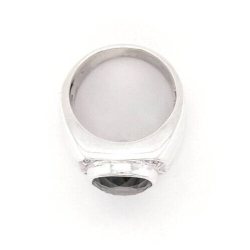 BROWN TOPAZ AND DIAMOND RING SIZE 10 STERLING SILVER 15 GRAMS MENS APPROX. 12 CT