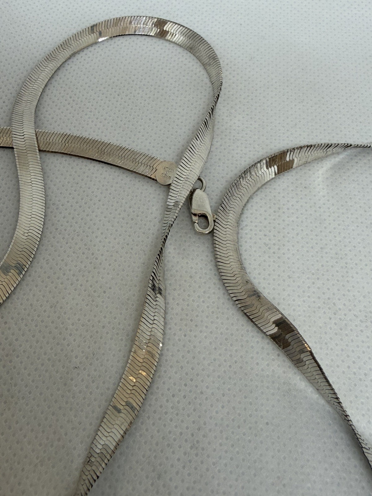 Vintage Italian Milor Herringbone 30″ 925 Silver Chain Necklace, 5.3mm, 21.13g