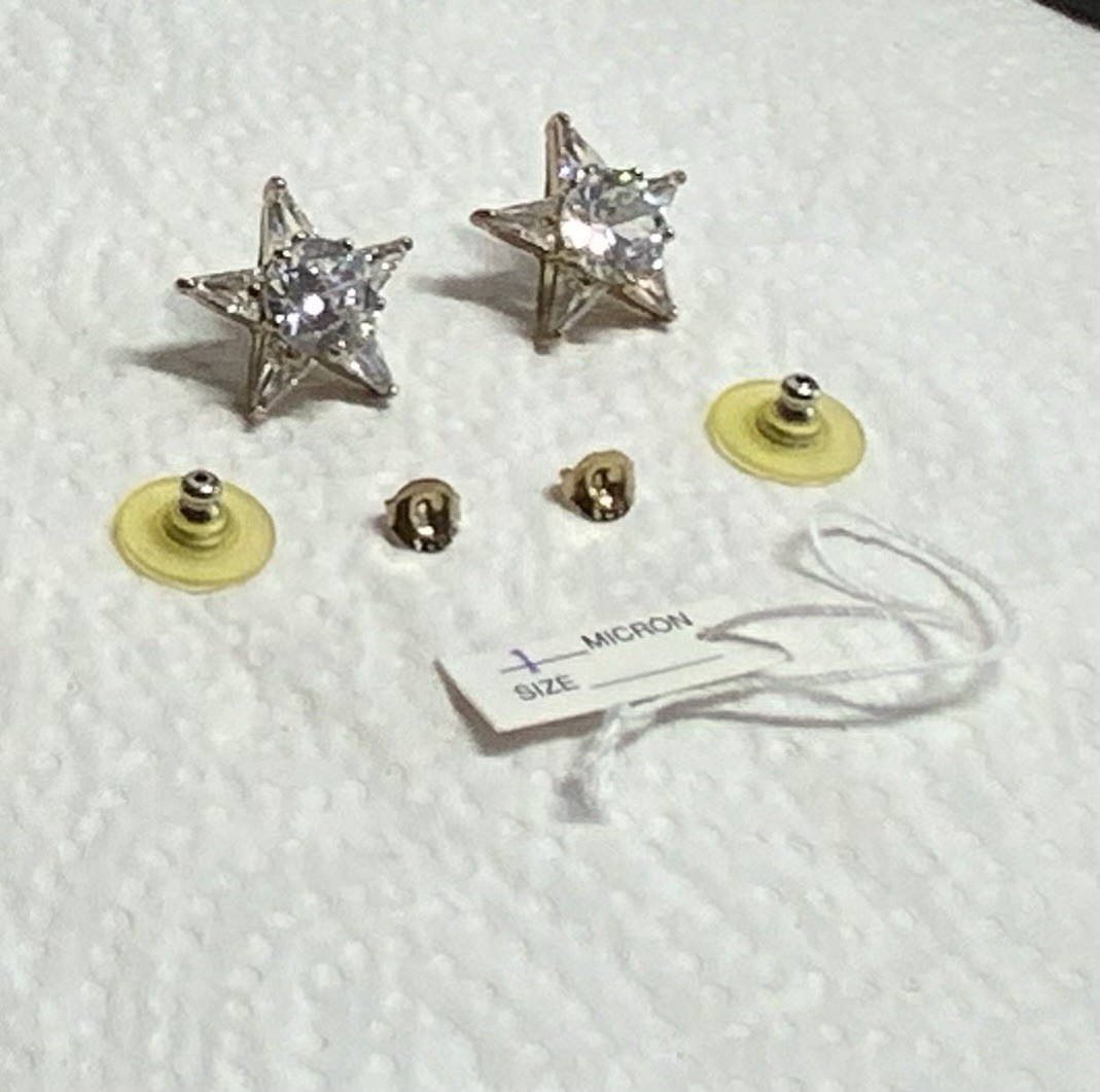 Signed,925 HC,Dangle HSN SP FL,Earrings,Hollywood Collection Cubic Zirconia Star