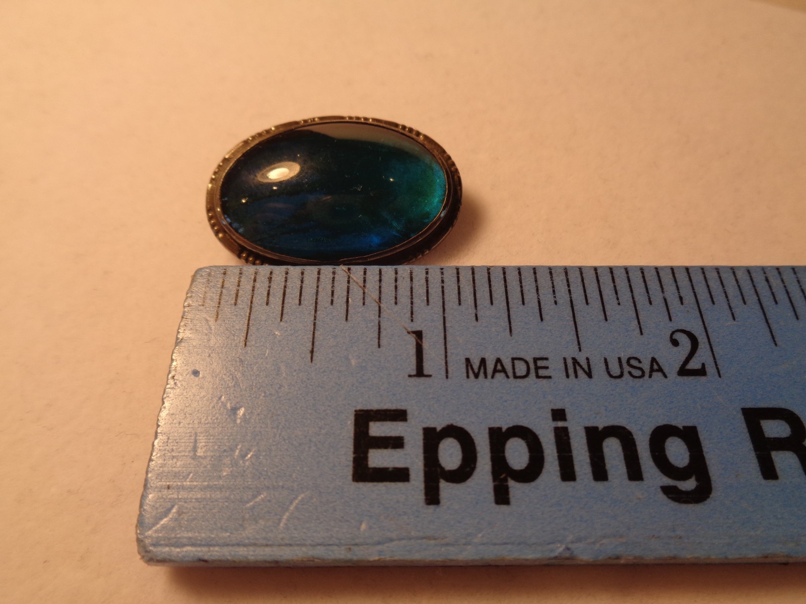 MORPHO “CVS” COLLECTORS VINTAGE SILVER BROOCH PIN. 1930s-1950s.? IRIDESCENT BLUE