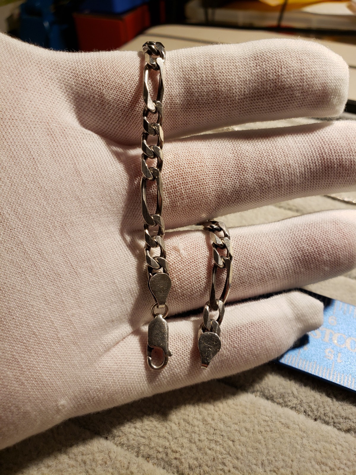 Vintage 1970s 8″ 5mm Sterling Bracelet Figaro Style ISC 925