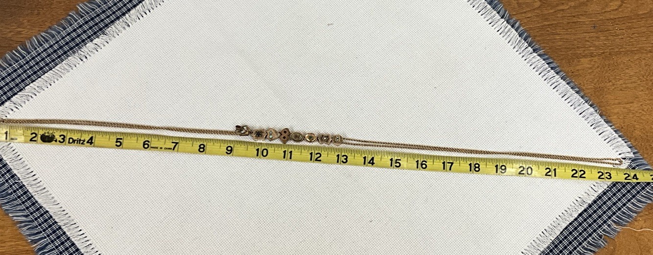 Fabulous Antique 8 Slides Victorian Gold Filled Watch Chain Necklace