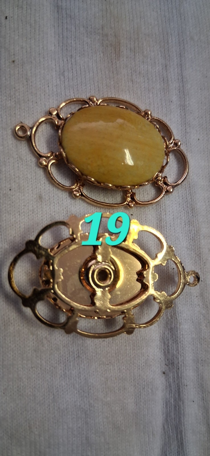 Vintage Costume Jewelry Mixed Lot 9pc Gold/Blue Necklace Brooch Earrings
