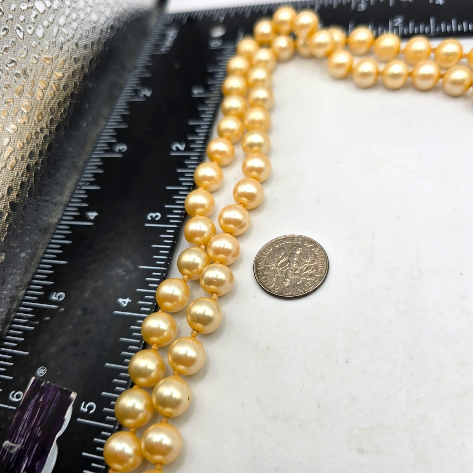 Necklace Vintage Imitation Pearl 24″ 7mm Beads Sterling Silver Clasp SKU2424