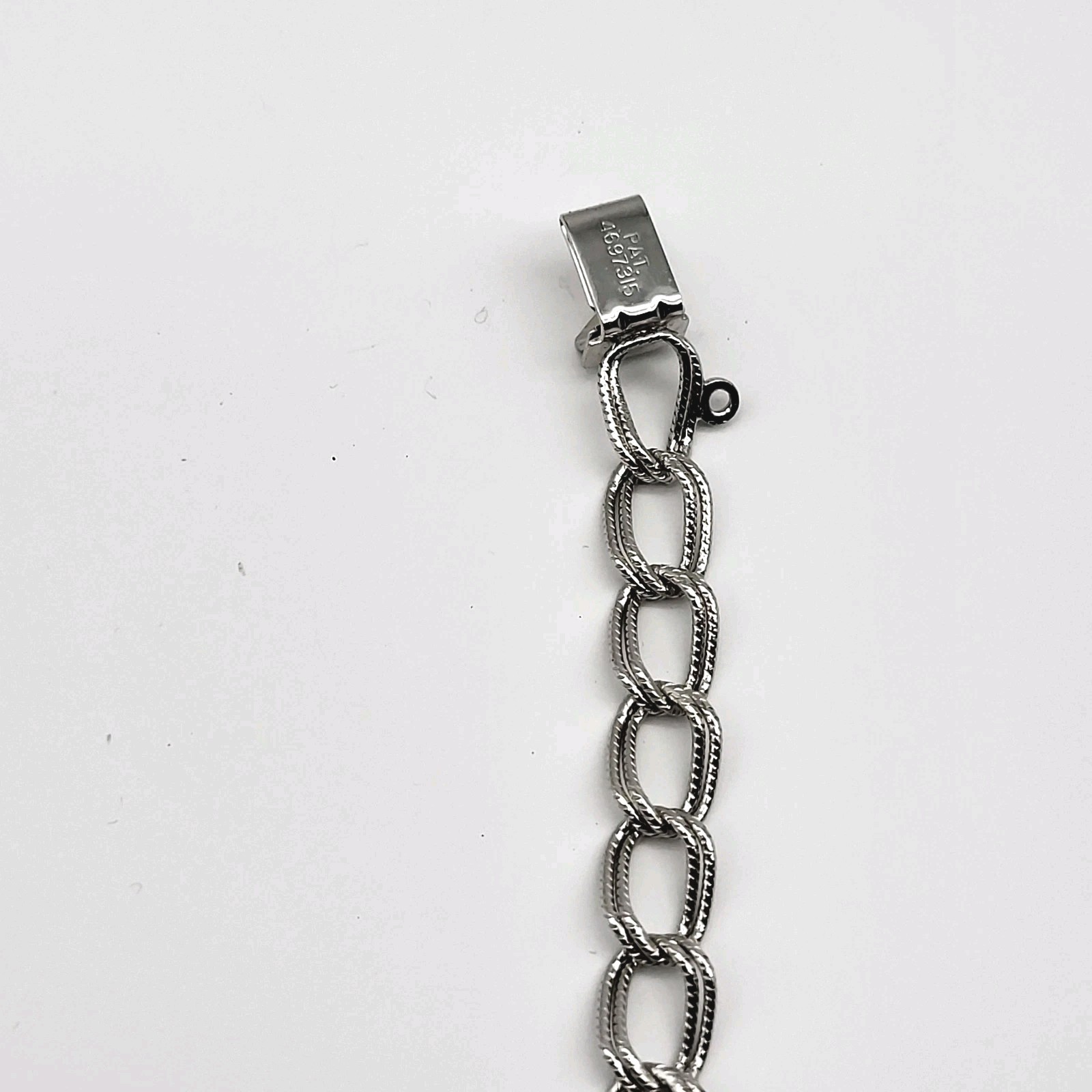 Vintage BEAU Double Link Starter Charm Bracelet Signed Sterling Silver 7.25″