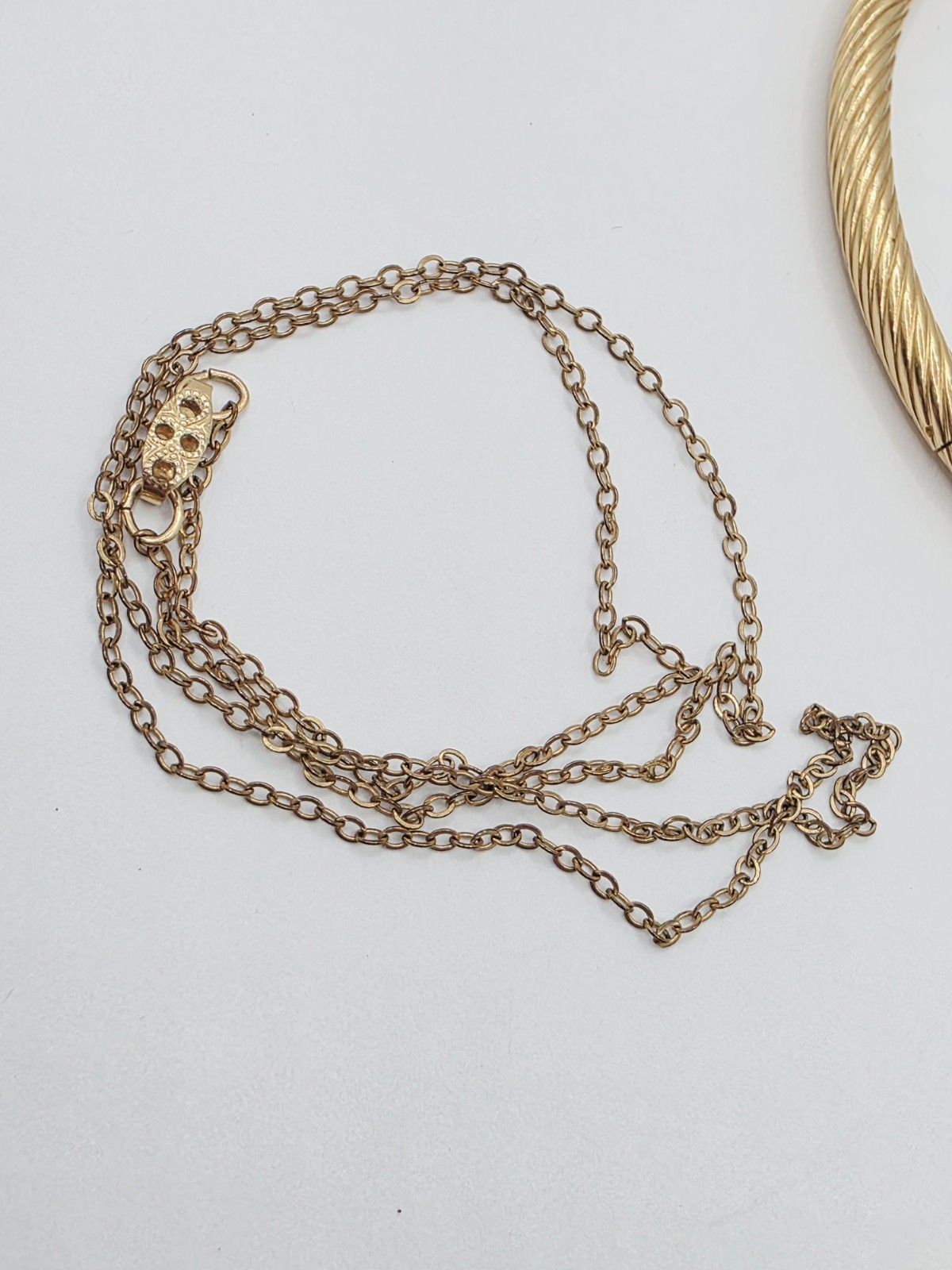 Vintage Gold Filled Jewelry 14K GF Marathon Bracelet Pearl Necklace 20g *read
