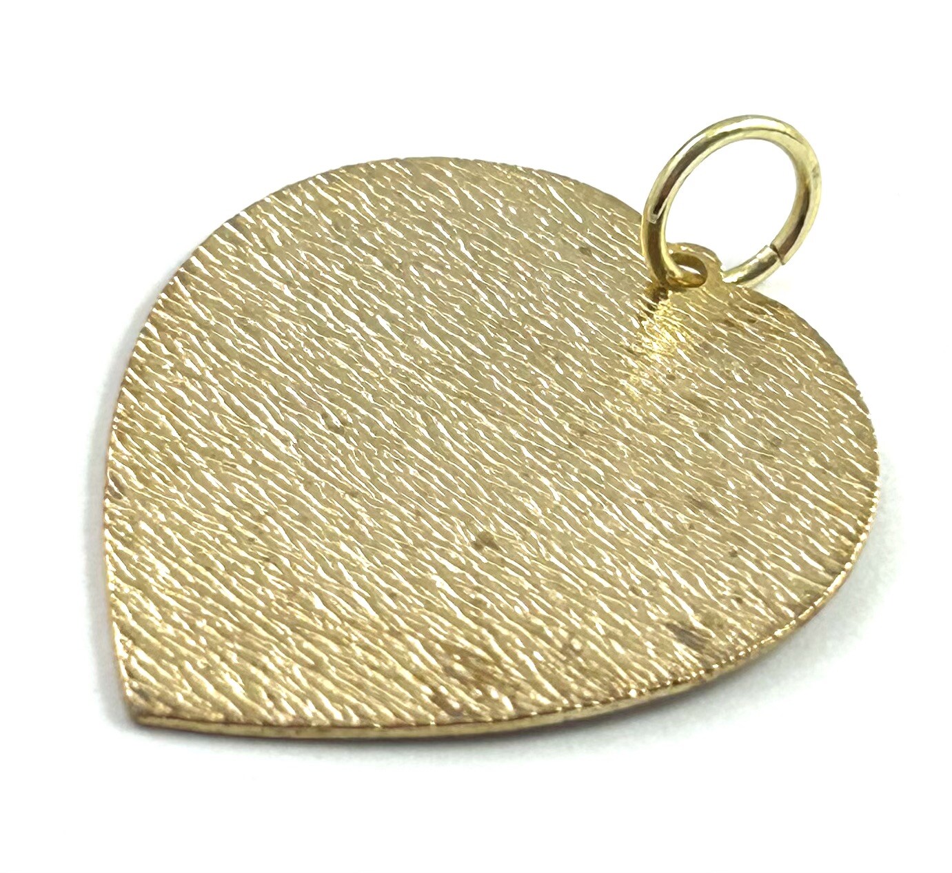 Vintage Heart Necklace Pendant Brushed Gold Tone Metal Love Gift Vintage Jewelry