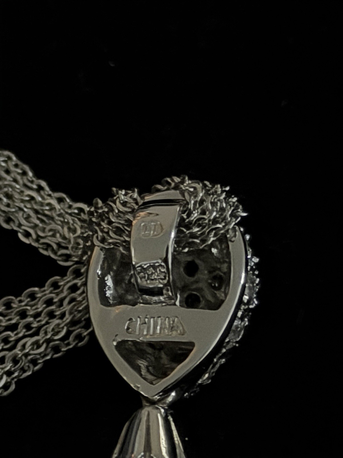 Suzanne Somers 2002 HSN Sterling Silver Multi-strand Clr CZ Large Drop Pendant